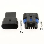 Delphi GM LS2 점화 코일 커넥터 플매트 카펫 매트 러그 자동차 전기 암 수 소켓 H2377-5P 12162825 1 세트 5 핀 : 더블유컴퍼니K