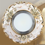 Art Deco 수지 황금 꽃 패턴 Cob Led 다운라이트 실내 가정 거실 통로 매입형 스폿 램프 8cm 홀 220V 3W 5W 7W : 더블유컴퍼니K