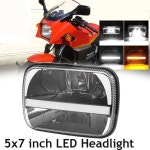 1 pc 55W 5X7 7X6 인치 직사각형 봉인 된 빔 지프 랭글러에 대 한 drl와 헤드 라이트 YJ 체로키 XJ H6014 H6052 H6054 LED : 구다5