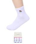 아놀드파마 여성 자수 캐주얼 화이트 단목양말 5켤레 : 리빙다톡
