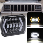 5x7 7x6 인치 직사각형 밀봉 빔 LED 헤드 라이트 지프 랭글러 sj 체로키 XJ H6014 H6052 H6054 용 DRL 포함 : 구다5