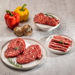 투뿔 한우 등심 세트 600g 구이용 소고기 1kg : 윤용현의도끼농장