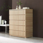 템바보드 5단 다용도 인테리어 거실 드레스룸 옷 정리 아이방 원룸 안방 침실 넓은 폭 가로 나무 우드 와이드 틈새 낮은 와이드 수납장 대형... 