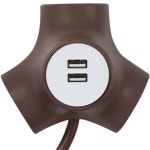 파워존 테트라포드 3구 USB 1.5m 브라운 : sellout21