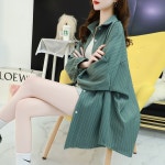 NCXKSCS072빅 사이즈 봄가을 오버핏 스트라이프 셔츠  : 뉴스텔무역