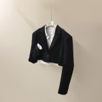 [J0814] 데일리수잔 루즈핏 견장 원버튼 크롭자켓 (어깨패드) : 수잔클로젯