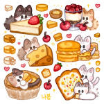 치즈 디저트냥 인쇄스티커 : 나봄 상점