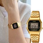 카시오 빈티지 전자시계 LA-680WGA-1DF 여자 골드 메탈 학생 방수시계 : 온스타일79