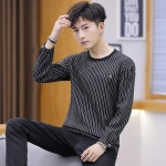 남자 남성 슬림 봄 스트라이프 데일리룩 캐주얼 티셔츠 가을 ES1 : 엔에이치플러스온