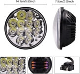 할리 헤드라이트 5.75 인치 LED 12V24V H5001 H5006 H4001 4000 4040 5506 5009 H5006LL H5009 H5001XV : 지희하우스