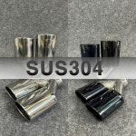 자동차 실버,블랙 타원형 머플러 듀얼팁(소,중,대)(꽁스모터스) : KKONGs