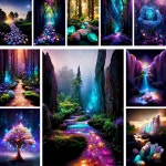 유화그림 인테리어 그림 거실 캔버스 유화 액자 작은 마을 범선 페인트 번호 공예 키트 성 : 하나COMPANY