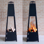 대형 캠핑 장작 숯불 불멍 마당 테라스 화목난로 화로대 펜션 난로 멍캠핑 피라미드형 : 도매창고