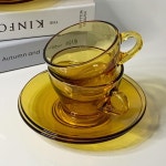 비트로삭스 앰버 글라스 컵앤소서 리얼 빈티지 찻잔 커피잔 예쁜 윤스빈티지 vitrosax : YOONS-