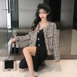 분위기있는 숏 프렌치 두꺼운 데일리 여성 트위드 긴팔 자켓 : 콜드소울