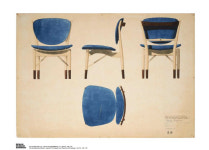핀율 finn juhl 의자 그림 Blue Chair Watercolors Drawing : 갤러리 다듬