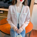 여성 데일리 세미 자켓 가디건 봄로운 재킷 초가을 스트리트 꼰 진주 단추 긴팔 코트 탑 : 뉴욕시골총각