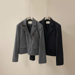 [J0821] 데일리수잔 (세일) 루즈핏 사이드버튼 스트라이프자켓 (어깨패드) : 수잔클로젯