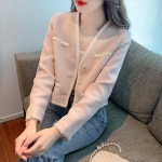 여성 데일리 세미 자켓 가디건 봄로운 재킷 초가을 스트리트 꼰 진주 단추 긴팔 코트 탑 : 뉴욕시골총각