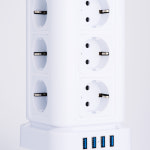 텔로 usb 충전 16구(콘센트12구+usb포트4구) 수직 타워형 고용량 멀티탭 콘센트 : MPG글로벌