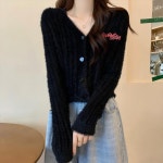여성 부드러운 가디건 고품질 소프트 밀랍 스웨터 가을   겨울 핑크 니트 : 뉴욕시골총각