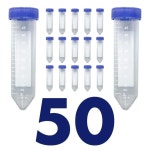 과학적인 원추형 원심분리기 튜브, 나사 캡이 있는 플라스틱 테스트 뚜껑이 멸균 50ml, 팩 : 사오이엔지