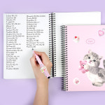 킹냥연습장 스프링 귀여운 고양이 일러스트 연습장 필기 정리 오답노트 단어공부 학용품 학생 수험생 어린이 학원 생일 단체 선물 : 망태프로젝트