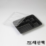 AJ-6 돈가스용기 일회용 6칸 도시락용기 포장 배달 용기 200개 : 태산팩