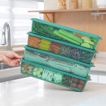 튼튼이 웨이브킵 야채보관통 칸칸이 2000ml 2P 세트 : 이지앤프리몰