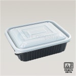 BK 23197 사각탕용기(중) 검정 세트 -200개 탕용기 찜용기 찜그릇 사각용기 : 맛을 담는 용기