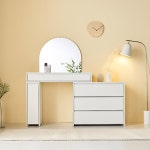 파우더룸 침실 딸 선물 편리한 확장형 서랍 거울 화장대 1600 : 워니S2몰