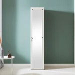 북유럽풍 디자인 침실 틈새 공간 거울 도어 옷 수납장 400 정리 : 워니S2몰