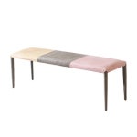 스틸다리 패브릭원단 컬러 3인용 벤치의자 식탁체어 이쁜식탁의자 의자식탁 : 달부리빙