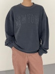 피그먼트 자수 티셔츠 (3컬러) 워싱 영문 프린팅 티 : 마르앤