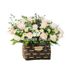 꽃바구니 로맨스 살구 핑크 결혼 생일 기념일 출산 특별한날 : 꽃집언니들