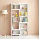 미니멀초이스 아이방인테리어 틈새책장 접이식수납장 키즈책장 5x5 600 화이트+아카시아 : 미니멀 초이스