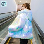 잠바 경량 다운 퀄팅 점퍼유광 숏패딩 빅사이즈 숏패딩 여성 겨울 스키장 : 룻스몰