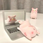 킹받는 미니어처 맥북 휴대용 접이식 손거울 쓸데없는 웃긴 선물 재미있는 거울 : 느낌상점