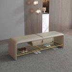 뷰티샵 평벤치 롱 스툴 홈 벤치 네일샵 미용실 바버 (주황색/짙은파란색)108x42x42 : A-Bay