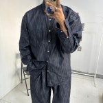 [세트가능] 23fw 슬라브 텍스쳐 오버핏 데님 셔츠 3color : 세르아우토