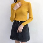 겨자색니트 연두색 라벤더 연보라 반목 폴라 : 감성샤워