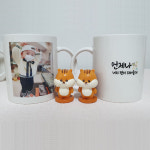 포토머그컵 언제나 너의 편 주문제작 홈카페 머그잔 도자기 사진인쇄 : 안녕감성