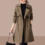 여성 역시즌 트렌치 하프 숏 더블 코트 봄과 가을 중간 길이 윈드 브레이커 대형 소형 인 : 원소셜네트워크