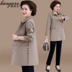 여성 역시즌 트렌치 하프 숏 더블 코트 엄마 가을 의류 신작 재킷 서양식 중년 봄 스포 : 원소셜네트워크