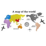 세계지도벽지 포인트 거실 뮤럴 벽지 3D 스티커 여행 : 정오오후