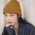 니트비니 노란색 큰사이즈 캐주얼 겨울 남색 등산용 모자 : 안스디노
