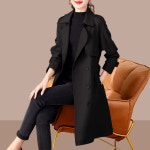 여성 역시즌 트렌치 하프 숏 더블 코트 용 중간 길이 윈드 브레커 봄 가을 스타일 작은 : 원소셜네트워크