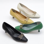 [J2217] 여성구두 직장인 체인장식 펌프스 스틸레토 미들힐 : 새로이클라쓰