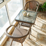 인테리어 원목 식탁 카페 라탄 테이블 의자 스툴 발코니 티 과 조합 등나무 피스 세트 야 : 원소셜네트워크