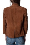  [세금포함] 쟈딕앤볼테르 베리스  스웨이드 블레이저 ZADIG ET VOLTAIRE Blazer Verys Dam Crinkle camoscio cognac : 그린나래샵